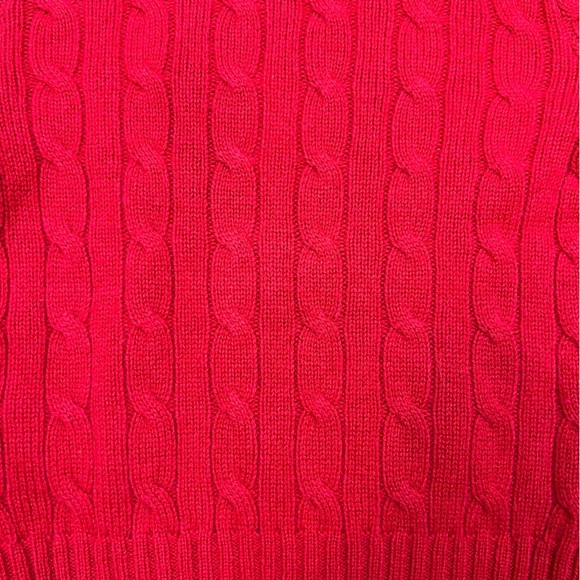 Polo Ralph Lauren Iconic Cable-Knit 100% Cashmere Sweater Red Toddler Size 2/3 - Picture 10 of 11